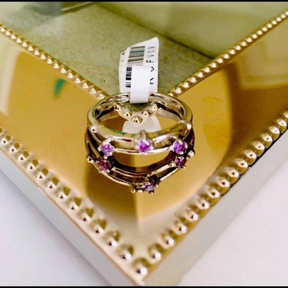 Amethyst Trio Ring Size 9 - Picture 3 of 7